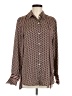 Max Studio 100% Polyester Chevron-herringbone Brown Red Long Sleeve Blouse Size M - photo 1