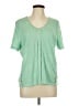 Maje 100% Linen Green Short Sleeve Top Size Lg (3) - photo 1
