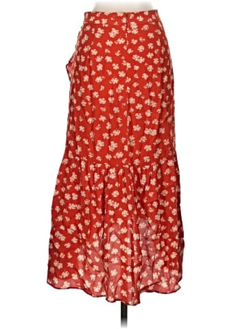 Madewell Ruffle-Wrap Midi Skirt in Happy Hibiscus (view 2)