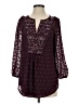 One September Burgundy Long Sleeve Blouse Size S - photo 1