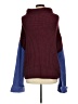 Free People Color Block Orange Poncho Size M - photo 2