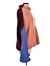 Free People Color Block Orange Poncho Size M - photo 4