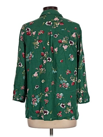 Assorted Brands 3/4 Sleeve Button-Down Shirt (view 2)