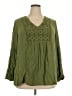 Torrid 100% Rayon Green Long Sleeve Blouse Size 2X Plus (2) - photo 1