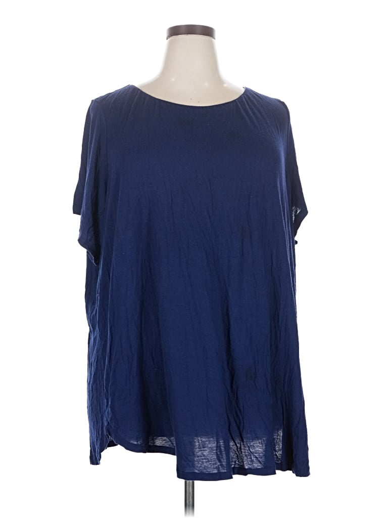 Pre-owned Avenue Short Sleeve Blouse In Blue