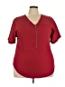 Unbranded 100% Polyester Burgundy Short Sleeve Blouse Size 3X - photo 1