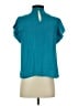 Maison d' Amelie 100% Polyester Teal Short Sleeve Blouse Size XS - photo 2