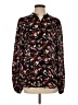 A.L.C. 100% Silk Floral Black Long Sleeve Silk Top Size 4 - photo 1