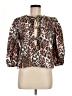 Unbranded Animal Print Brown 3/4 Sleeve Blouse Size M - photo 1