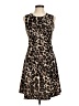 Connected Apparel Animal Print Brown Cocktail Dress Size 6 - photo 1