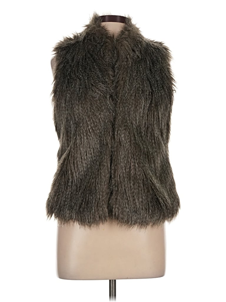 Ci Sono Faux Fur Vest In Brown