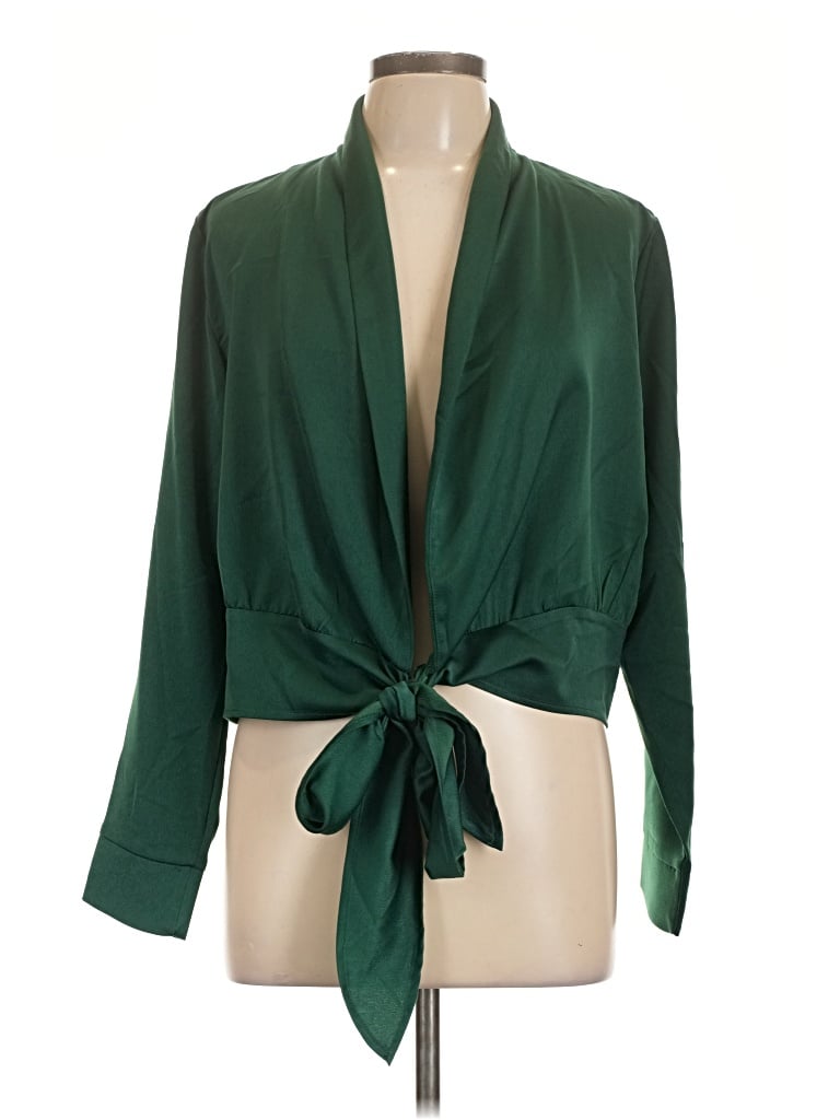 Pre-owned Shein Long Sleeve Blouse In Green