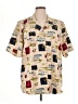 Maggie Sweet Print Tan Short Sleeve Button-Down Shirt Size 1X - photo 1