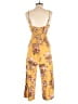 Xhilaration 100% Rayon Floral Yellow Jumpsuit Size S - photo 2