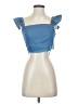 Endless Blu 100% Rayon Blue Short Sleeve Top Size S - photo 1