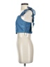 Endless Blu 100% Rayon Blue Short Sleeve Top Size S - photo 5
