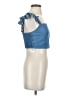 Endless Blu 100% Rayon Blue Short Sleeve Top Size S - photo 4