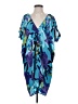 Trina Turk 100% Silk Print Blue Cocktail Dress Size 0 - photo 1