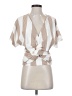 Bishop + Young Stripes Tan Short Sleeve Blouse Size XXS - photo 1