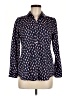 Foxcroft 100% Cotton Polka Dots Blue Long Sleeve Blouse Size 6 - photo 1