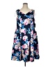 Alex Evenings 100% Polyester Floral Blue Casual Dress Size 16 - photo 1
