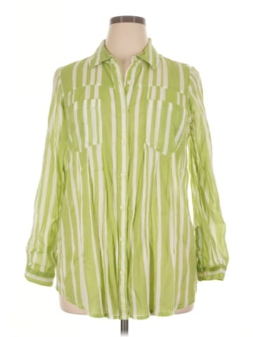 Roaman's 3/4 Sleeve Button-Down Shirt (view 1)