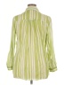 Roaman's 100% Cotton Stripes Green 3/4 Sleeve Button-Down Shirt Size 14w - photo 2