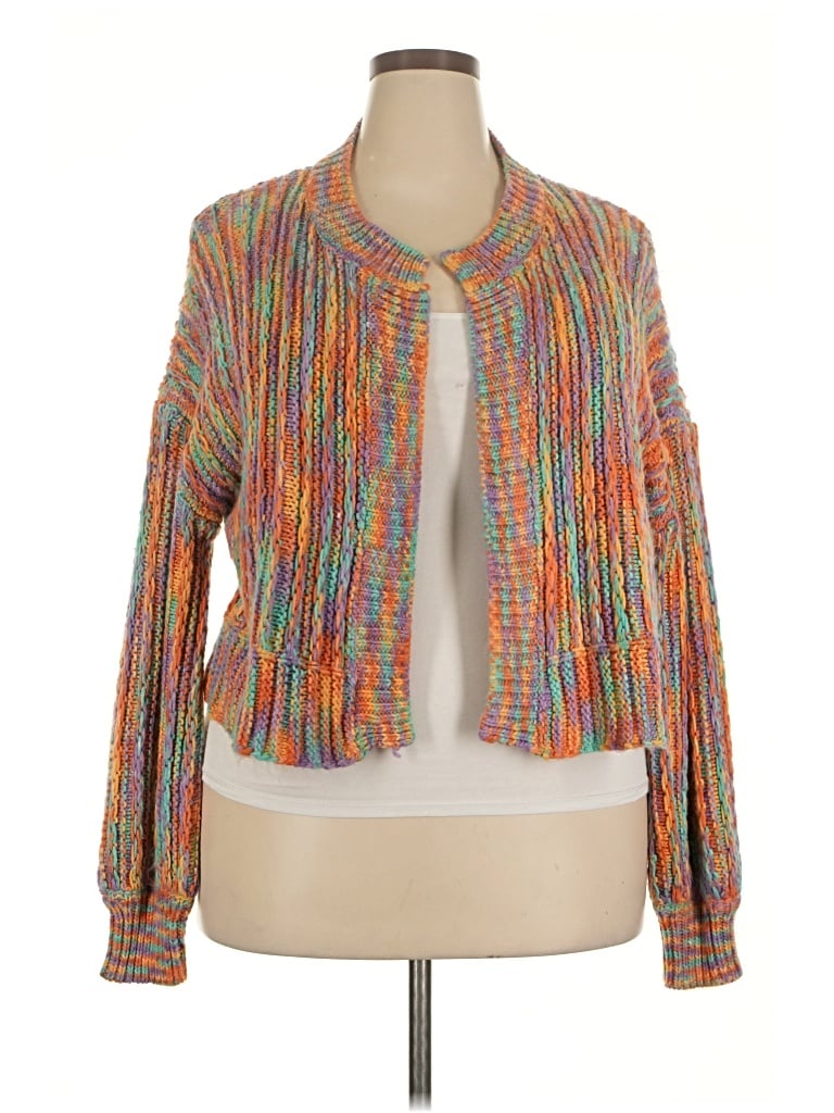 Pre-owned Shein Curve Cardigan Sweater In Orange