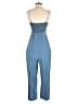 Zara Basic 100% Lyocell Solid Blue Jumpsuit Size S - photo 2