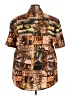 Shein Print Brown Short Sleeve Blouse Size 4XL - photo 2