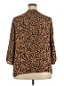 Covington 100% Polyester Animal Print Brown 3/4 Sleeve Blouse Size 2X - photo 2