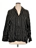 Gap 100% Rayon Stripes Black 3/4 Sleeve Button-Down Shirt Size XL - photo 1