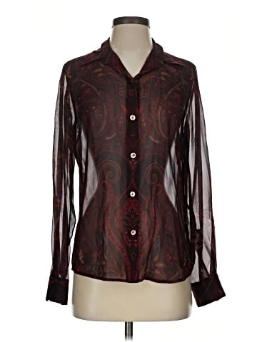 Linda Allard Ellen Tracy Long Sleeve Silk Top (view 1)