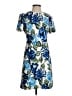 Halston Print Blue Casual Dress Size 6 - photo 1