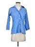 Lands' End Blue 3/4 Sleeve Button-Down Shirt Size 4 (petite) - photo 1