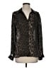 L'Agence 100% Silk Animal Print Brown Long Sleeve Silk Top Size Sm (1) - photo 1