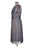 Unique Vintage 100% Polyester Metallic Gray Cocktail Dress Size L - photo 5