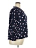 Como Black 100% Rayon Hearts Blue Long Sleeve Blouse Size 2X - photo 4