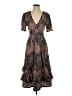 Hutch Animal Print Brown Cocktail Dress Size S - photo 1