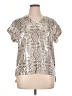 Like, Love Metallic Silver Short Sleeve Blouse Size 1X - photo 1