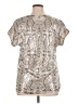 Like, Love Metallic Silver Short Sleeve Blouse Size 1X - photo 2