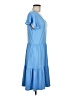 HOTOUCH Solid Blue Casual Dress Size M - photo 4