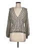 Max Studio 100% Polyester Silver Long Sleeve Blouse Size M - photo 1