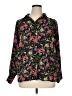 Investments 100% Polyester Floral Black Long Sleeve Blouse Size XL - photo 1
