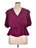 Express 100% Polyester Burgundy Short Sleeve Blouse Size XL - photo 1