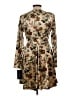 Zara Basic 100% Polyester Print Tan Casual Dress Size L - photo 2