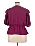 Express 100% Polyester Burgundy Short Sleeve Blouse Size XL - photo 2