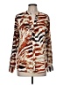 Calvin Klein 100% Polyester Animal Print Brown Long Sleeve Blouse Size M - photo 1