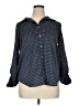 Liz Claiborne Polka Dots Blue Long Sleeve Button-Down Shirt Size XL - photo 1