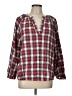 Old Navy Plaid Red Long Sleeve Blouse Size L - photo 1
